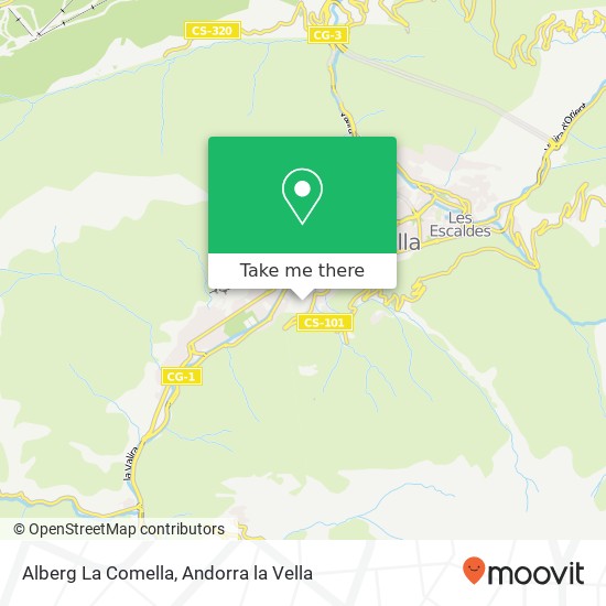 Mapa Alberg La Comella