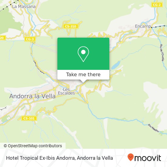 Hotel Tropical Ex-Ibis Andorra map