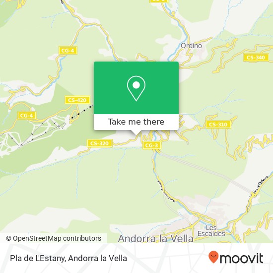 Mapa Pla de L'Estany, Camí d'en Joan Gros AD400 La Massana