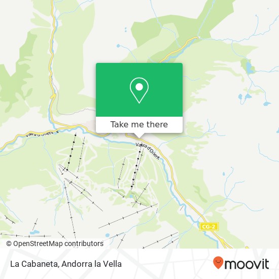 La Cabaneta, CG2 AD100 Canillo map