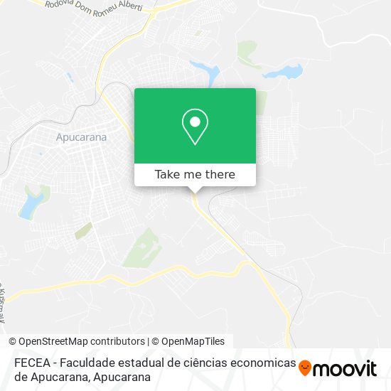 Mapa FECEA - Faculdade estadual de ciências economicas de Apucarana