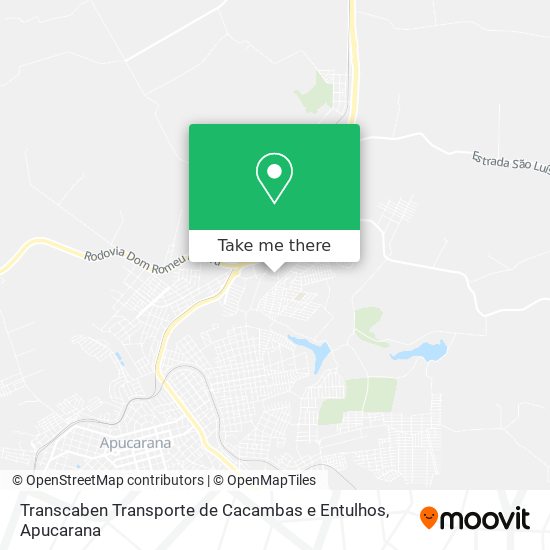 Mapa Transcaben Transporte de Cacambas e Entulhos