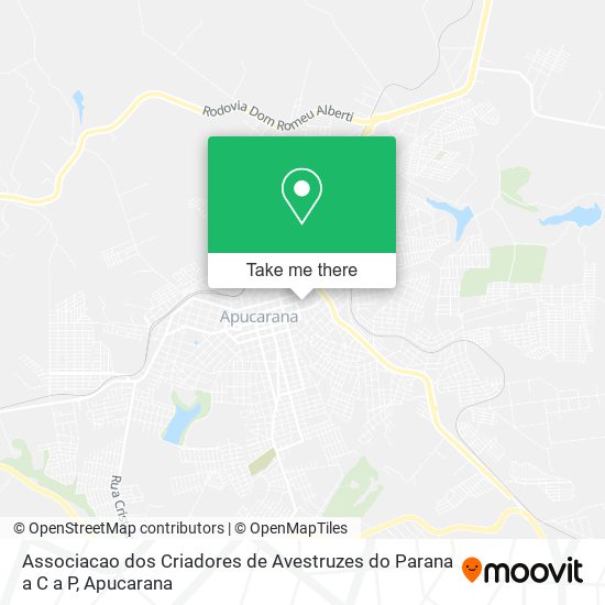 Mapa Associacao dos Criadores de Avestruzes do Parana a C a P