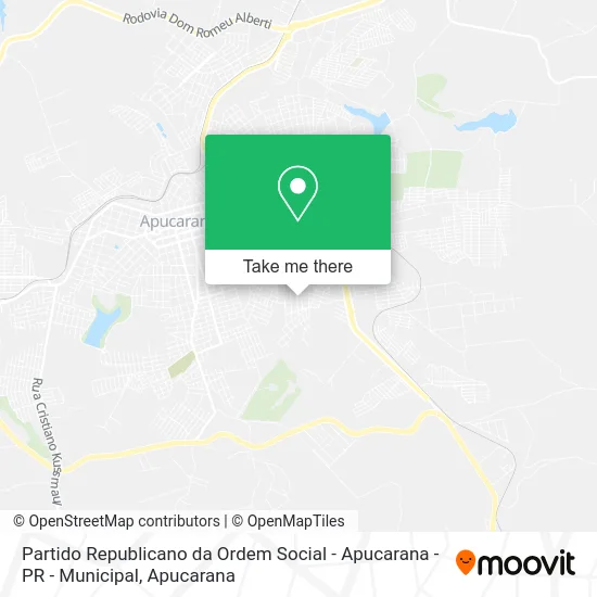 Partido Republicano da Ordem Social - Apucarana - PR - Municipal map