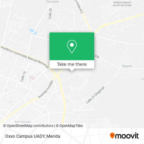 Oxxo Campus UADY map