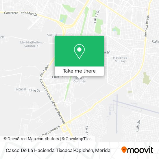 Casco De La Hacienda Tixcacal-Opichén map