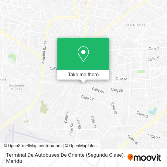 Mapa de Terminal De Autobuses De Oriente (Segunda Clase)