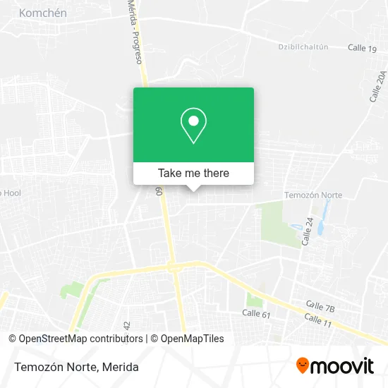 Temozón Norte map