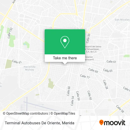 Mapa de Terminal Autobuses De Oriente