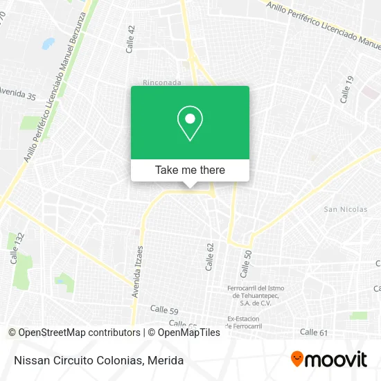 Mapa de Nissan Circuito Colonias