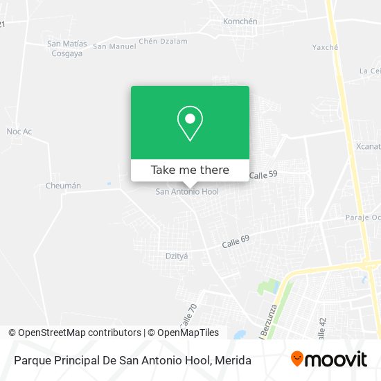 Mapa de Parque Principal De San Antonio Hool
