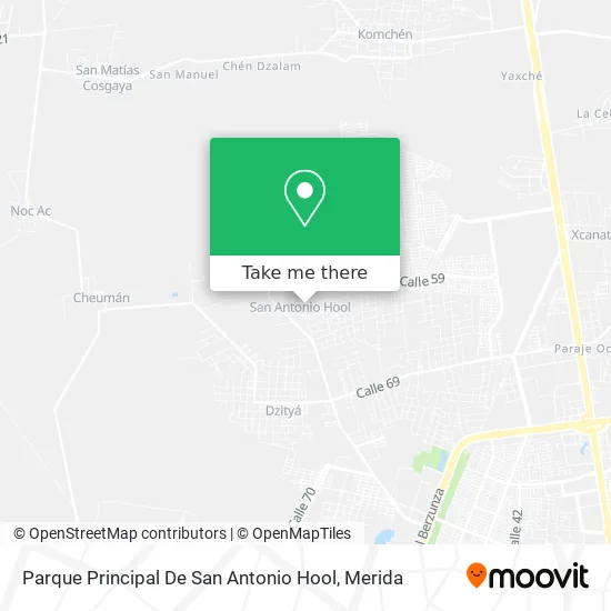 Parque Principal De San Antonio Hool map
