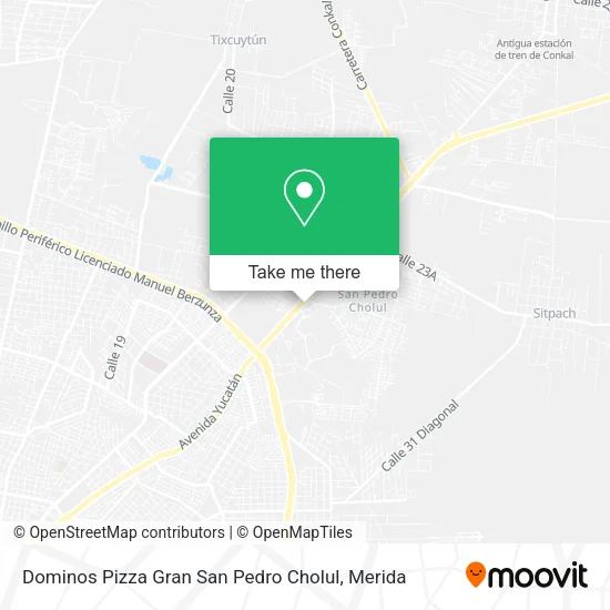 Dominos Pizza Gran San Pedro Cholul map