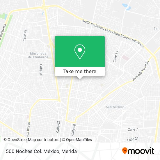 How to get to 500 Noches Col. México in Mérida by Bus?