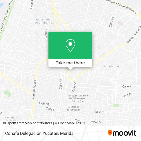 Conafe Delegación Yucatán map
