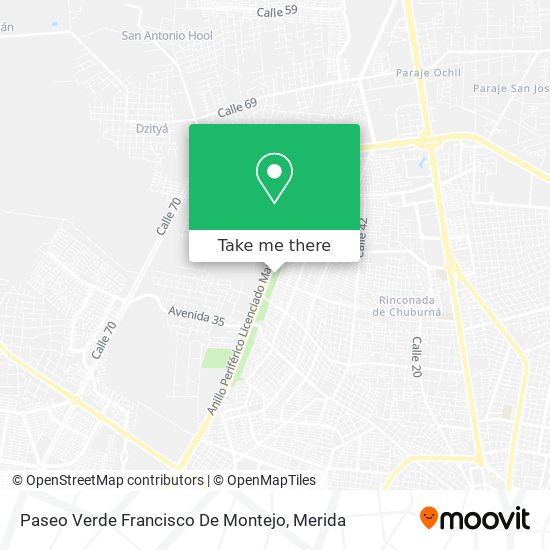 Paseo Verde Francisco De Montejo map