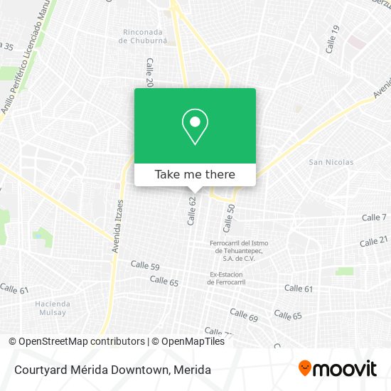 Mapa de Courtyard Mérida Downtown