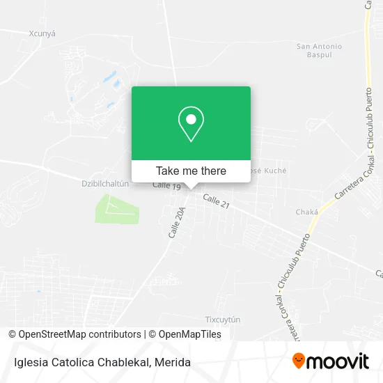 Mapa de Iglesia Catolica Chablekal