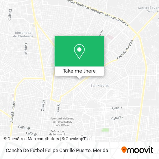 Cancha De Fútbol Felipe Carrillo Puerto map