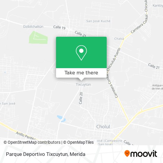 Mapa de Parque Deportivo Tixcuytun