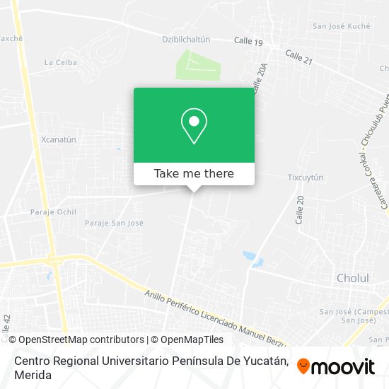 Mapa de Centro Regional Universitario Península De Yucatán
