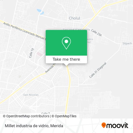 Millet industria de vidrio map