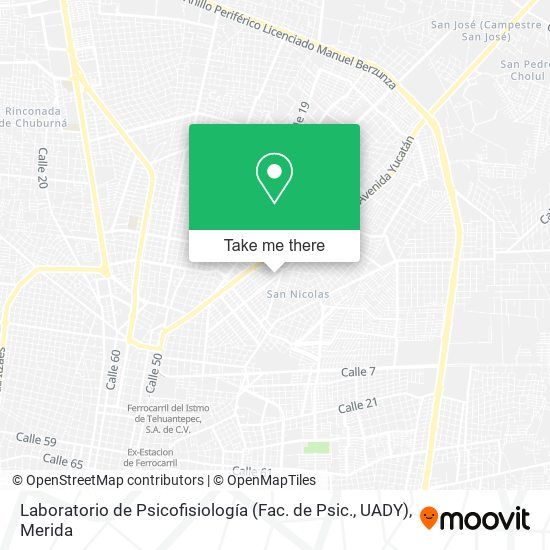 Mapa de Laboratorio de Psicofisiología (Fac. de Psic., UADY)