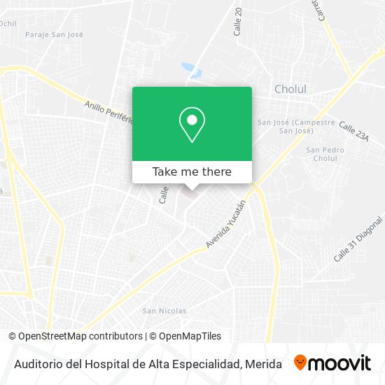 Mapa de Auditorio del Hospital de Alta Especialidad