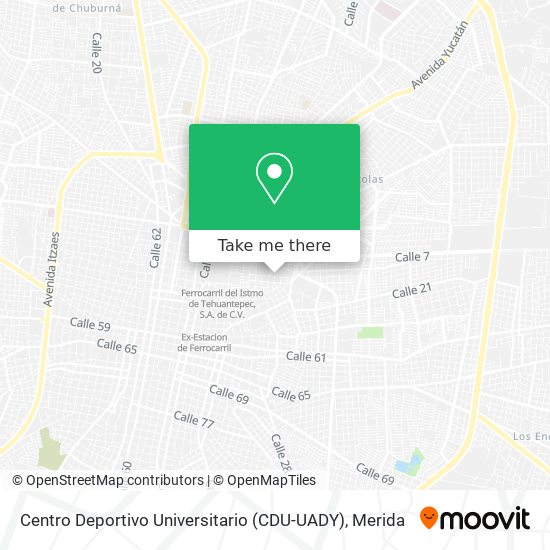 Centro Deportivo Universitario (CDU-UADY) map
