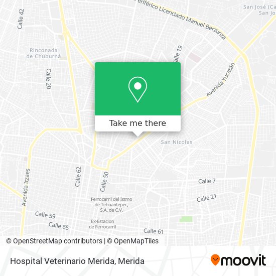 How to get to Hospital Veterinario Merida in Mérida by Bus?