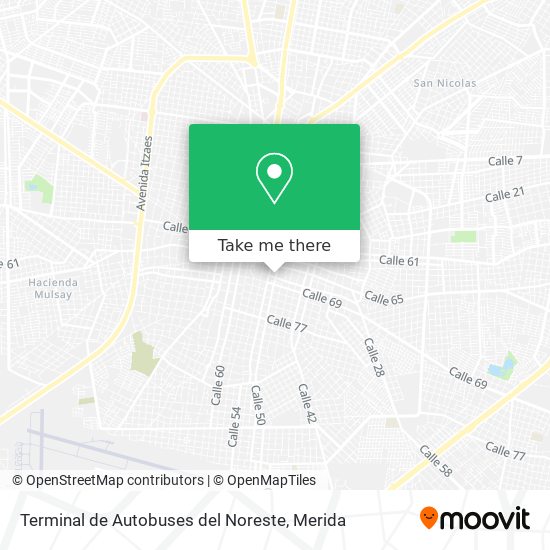 Mapa de Terminal de Autobuses del Noreste