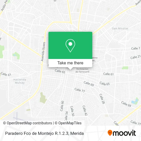 Mapa de Paradero Fco de Montejo R.1.2.3