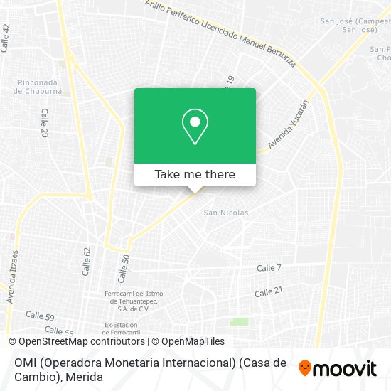 How to get to OMI (Operadora Monetaria Internacional) (Casa de Cambio) in  Mérida by Bus?