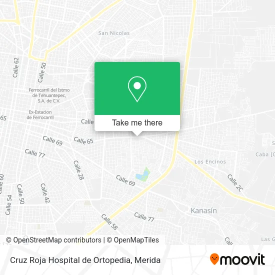 Mapa de Cruz Roja Hospital de Ortopedia