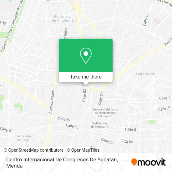 Mapa de Centro Internacional De Congresos De Yucatán
