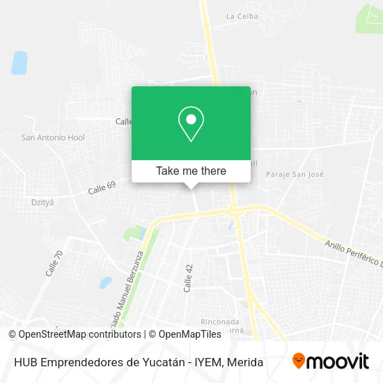 Mapa de HUB Emprendedores de Yucatán - IYEM