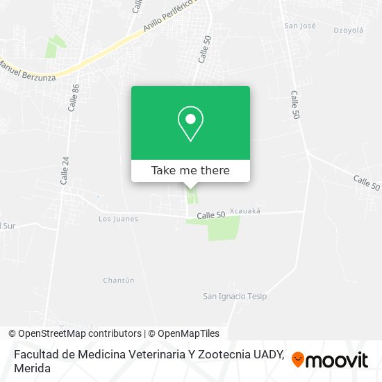 Mapa de Facultad de Medicina Veterinaria Y Zootecnia UADY