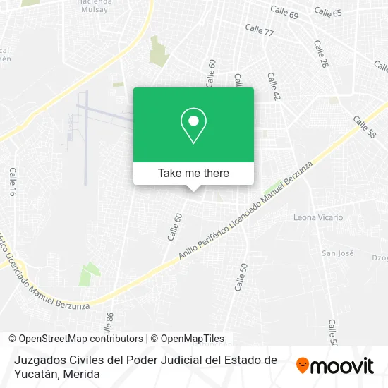 Mapa de Juzgados Civiles del Poder Judicial del Estado de Yucatán