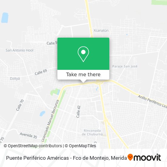 Puente Periférico Américas - Fco de Montejo map