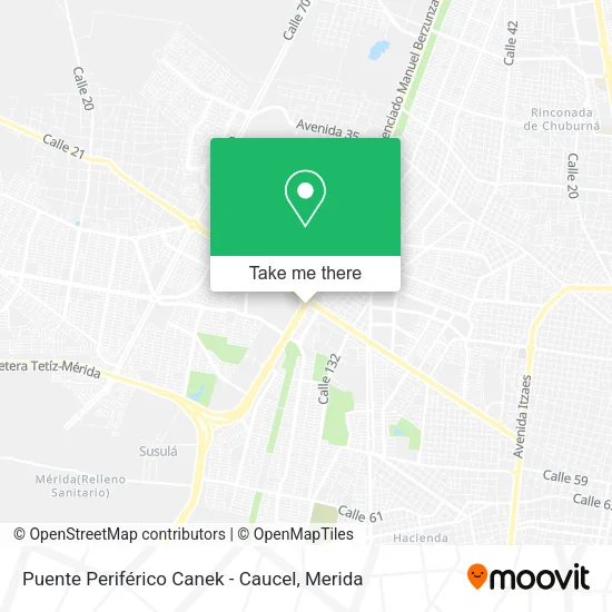 Mapa de Puente Periférico Canek - Caucel