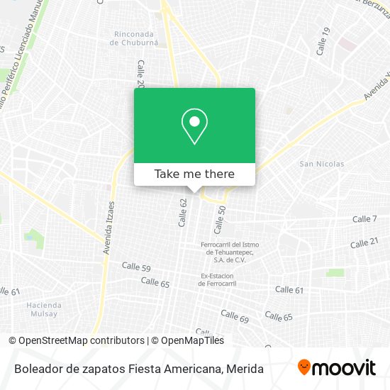 Mapa de Boleador de zapatos Fiesta Americana