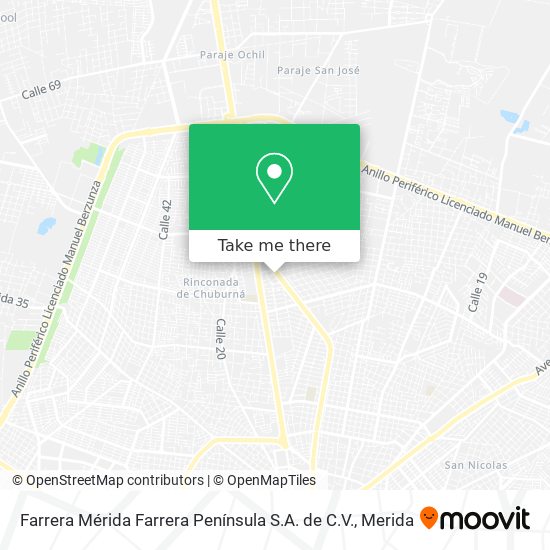 Mapa de Farrera Mérida Farrera Península S.A. de C.V.