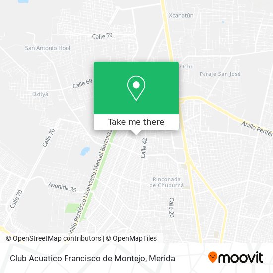 How to get to Club Acuatico Francisco de Montejo in Mérida by Bus?
