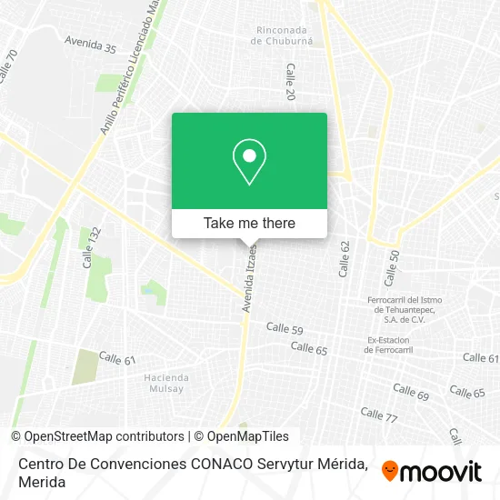 Mapa de Centro De Convenciones CONACO Servytur Mérida