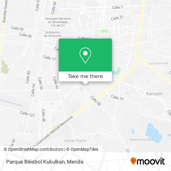 Parque Béisbol Kukulkan map