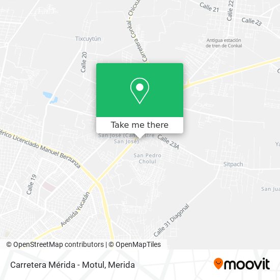 Carretera Mérida - Motul map