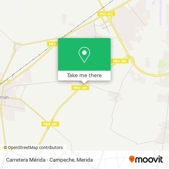 Carretera Mérida - Campeche map