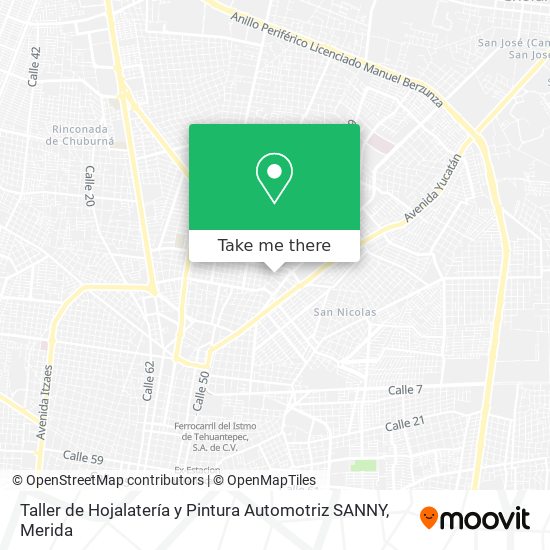 Taller de Hojalatería y Pintura Automotriz  SANNY map