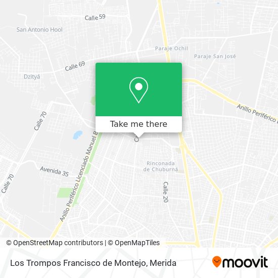 Los Trompos Francisco de Montejo map