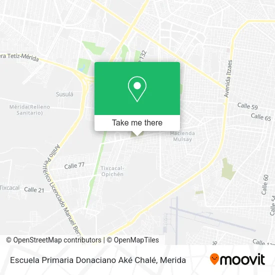 Mapa de Escuela Primaria  Donaciano Aké Chalé